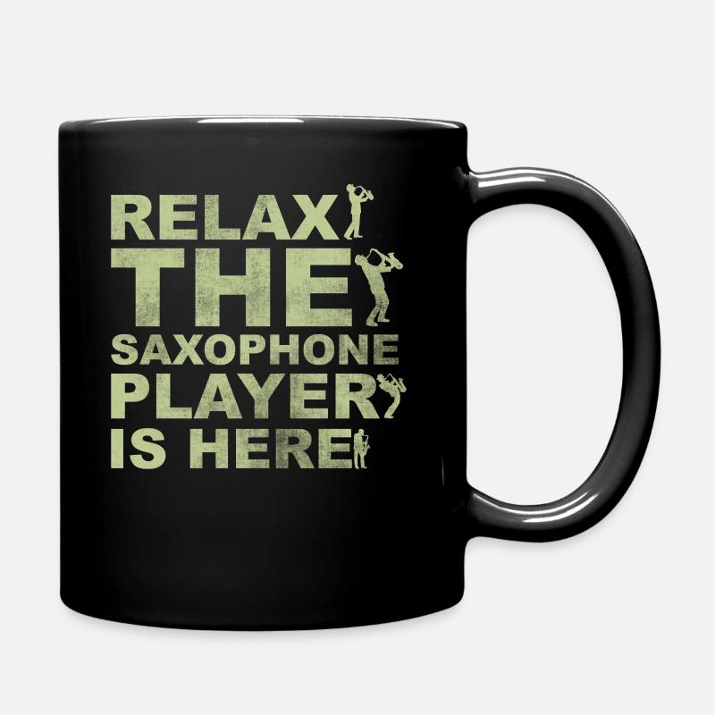 Retro Saxophon - Tasse einfarbig - Schwarz