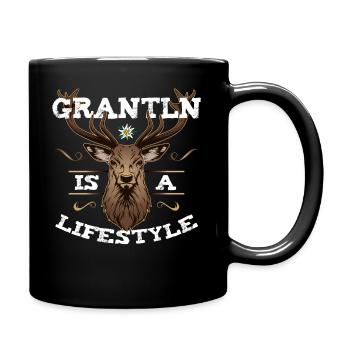 Grantler Grantln Lifestyle Hirsch Bayern Dialekt - Tasse einfarbig - Schwarz - Rechts
