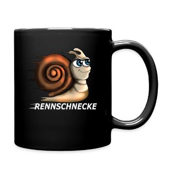 Rennschnecke Joggen Laufen Läufer Sport Marathon - Tasse einfarbig - Schwarz - Rechts