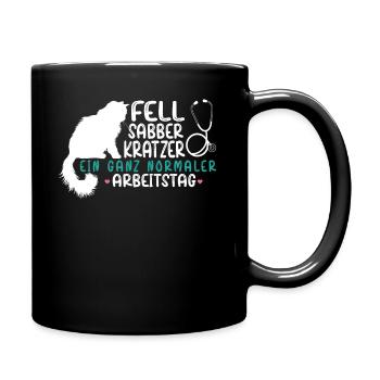 Ein ganz normaler Arbeitstag Tierazrt Traumberuf - Tasse einfarbig - Schwarz - Rechts