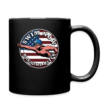 Swim Now Breathe Later Natation États-Unis - Mug uni - noir - Droite