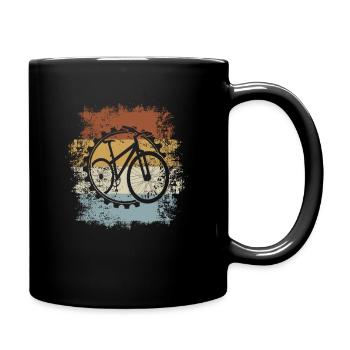 Vintage Fahrrad Fahrräder Biker Retro Fahrrad - Tasse einfarbig - Schwarz - Rechts