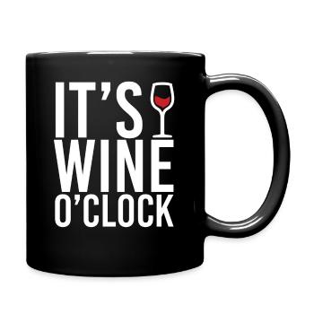 Lustige Wein Sprüche - Tasse einfarbig - Schwarz - Rechts