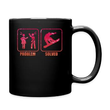 Snowboarding retro vintage snowboard - Full Colour Mug - black - Right