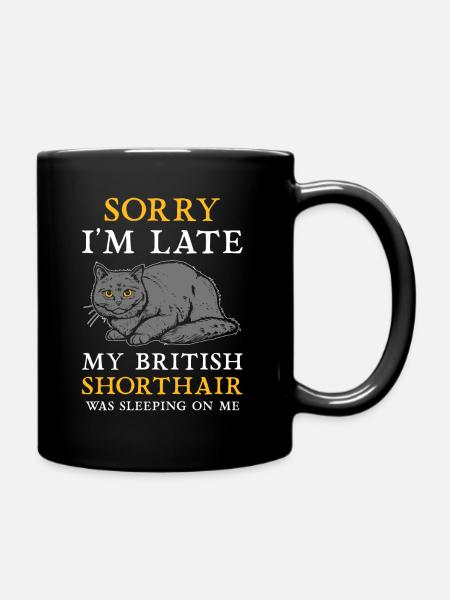 Britisch Kurzhaar BKH Katze - Tasse einfarbig - Schwarz