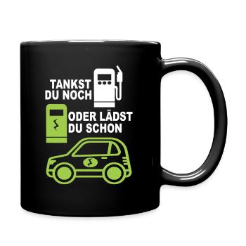 Elektroauto E-Auto Elektro Auto E-Mobilität - Tasse einfarbig - Schwarz - Rechts
