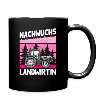 Nachwuchs Landwirtin Traktor Mädchen Geschenk - Tasse einfarbig - Schwarz - Rechts