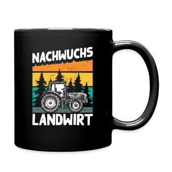 Nachwuchs Landwirt Traktor Trecker Bauer Geschenk - Tasse einfarbig - Schwarz - Rechts