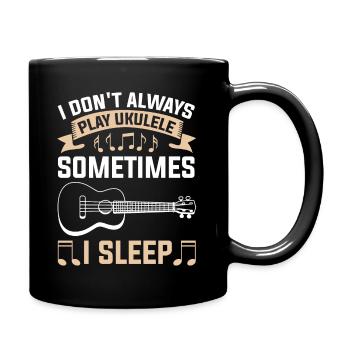 Ukulele Ukulelist Ukulelenspieler Kleine Gitarre - Tasse einfarbig - Schwarz - Rechts