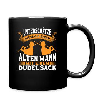 Sackpfeife Dudelsack Geschenk Opa Papa Musiker - Tasse einfarbig - Schwarz - Rechts