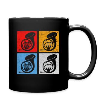 French horn - Tasse einfarbig - Schwarz - Rechts