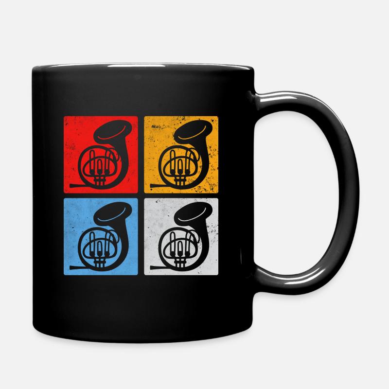 French horn - Tasse einfarbig - Schwarz
