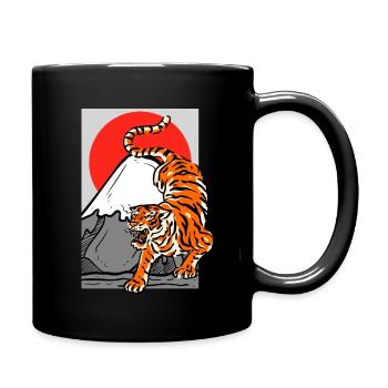 Tiger Aesthetic Japan Mt. Fuji Fujiyama Red Sun - Tasse einfarbig - Schwarz - Rechts