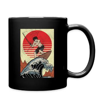 Surfer Anime Boy Angeln Kanagawa Fischer - Tasse einfarbig - Schwarz - Rechts