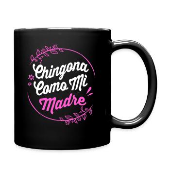 Chingona Latina - Tasse einfarbig - Schwarz - Rechts