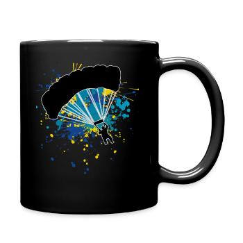 Fallschirmspringer Fallschirmsprung Skydive - Tasse einfarbig - Schwarz - Rechts