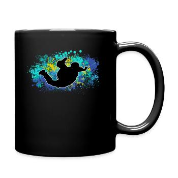 Fallschirmspringer Fallschirmsprung Skydive - Tasse einfarbig - Schwarz - Rechts