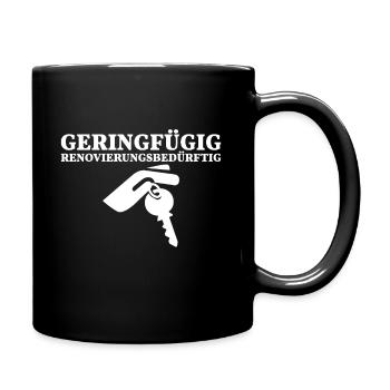Renovierungsbedürftig Immobilienmakler - Tasse einfarbig - Schwarz - Rechts