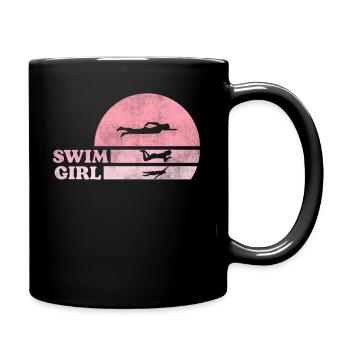 Schwimmerin Schwimmen Mädchen - Tasse einfarbig - Schwarz - Rechts