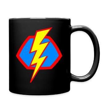 Superhelden Symbol Blitz Flash Zeichen Superhero - Tasse einfarbig - Schwarz - Rechts