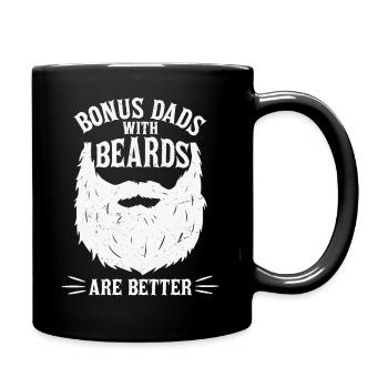 Mens Bonus Dads With Beards Are Better Gift - Full Colour Mug - black - Right