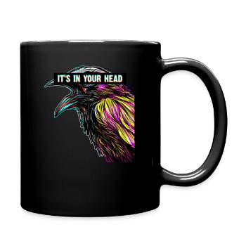 It's In Your Head Sad Rabe Vaporwave Black Krähe - Tasse einfarbig - Schwarz - Rechts