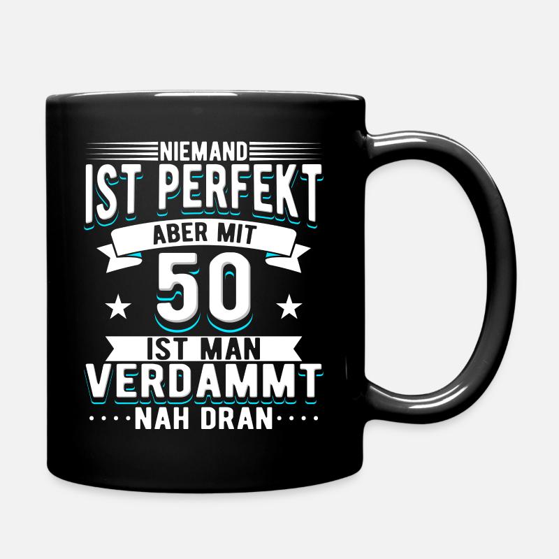 50 Geburtstag Mann - Tasse einfarbig - Schwarz