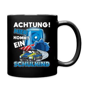 Einschulung Polizei Kindergarten Abschied - Tasse einfarbig - Schwarz - Rechts
