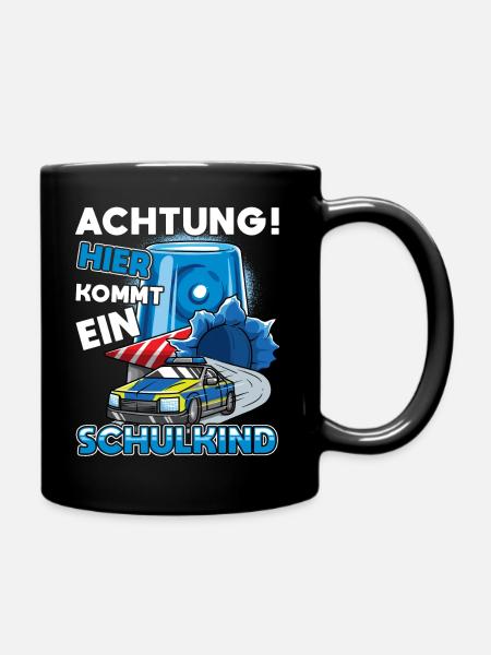 Einschulung Polizei Kindergarten Abschied - Tasse einfarbig - Schwarz