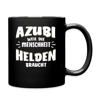 Azubi lustiger Spruch - Helden - Tasse einfarbig - Schwarz - Rechts