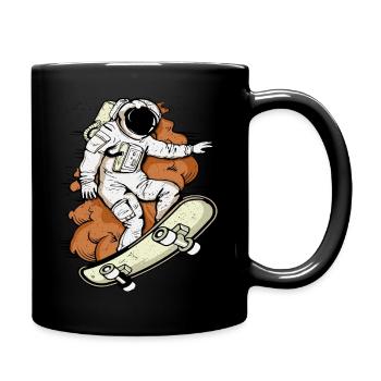 Astro skater, astronaut on skateboard, spaceman - Full Colour Mug - black - Right