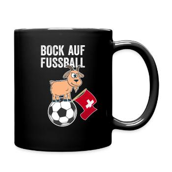 Lustiges Bock auf Fussball Schweiz Suisse Svizzera - Tasse einfarbig - Schwarz - Rechts