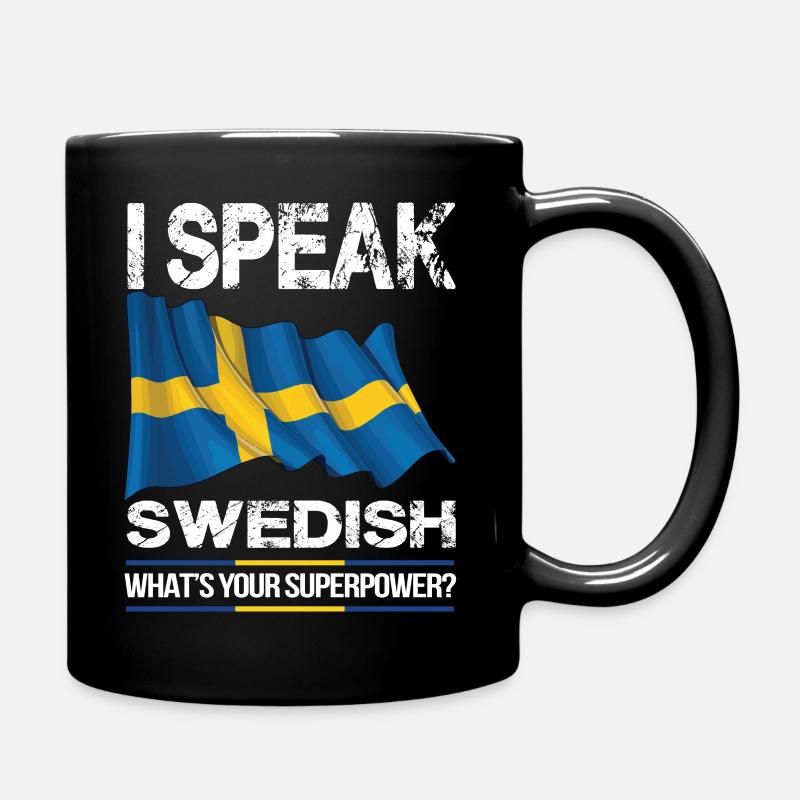 Swedish Swedish Sweden flag - Full Colour Mug - black