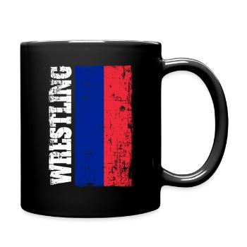 Wrestling wrestling wrestler flag flag Russia - Full Colour Mug - black - Right