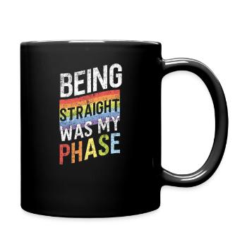 LGBT Pride Rainbow Being Straight - Full Colour Mug - black - Right