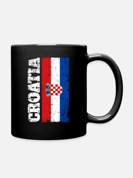 Kroatien Fahne Flagge Sport Hrvatska Fan - Tasse einfarbig - Schwarz