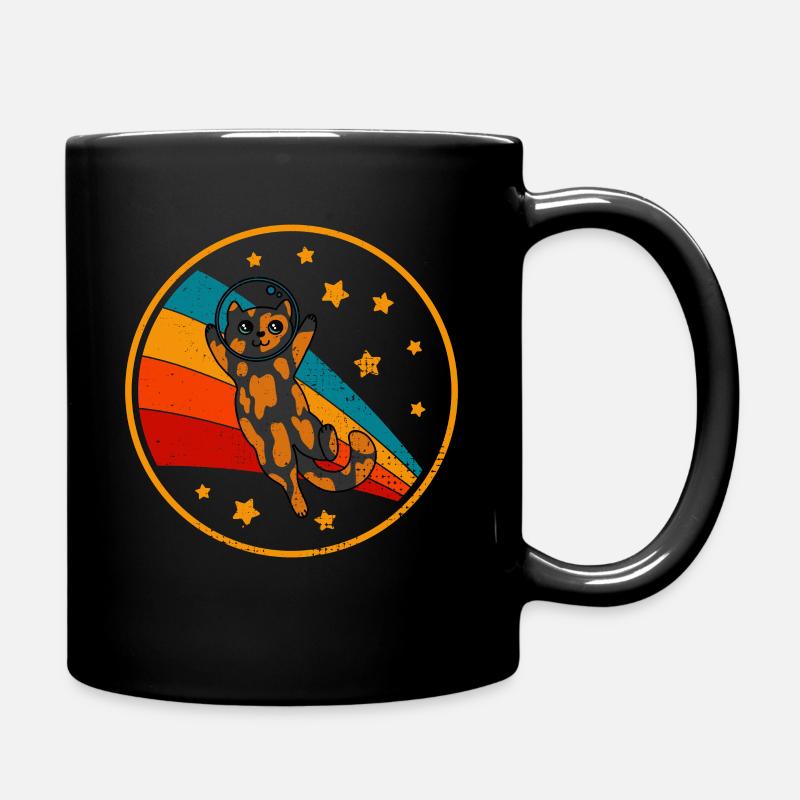 Schildpatt-Katze Space katze - Tasse einfarbig - Schwarz