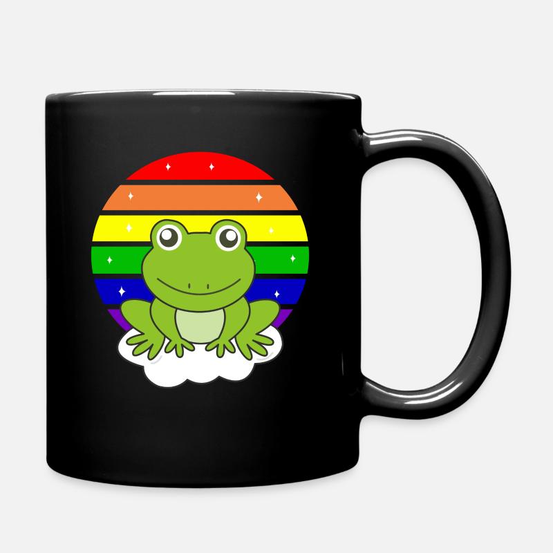 Frosch Regenbogen Glitzer kawaii Frösche - Tasse einfarbig - Schwarz