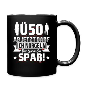 50 Geburtstag Mann - Tasse einfarbig - Schwarz - Rechts