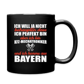 Mechatroniker Automechaniker Bayern Geschenk Motiv - Tasse einfarbig - Schwarz - Rechts