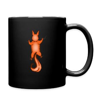 Witziges Comic Nagetier hängt ab Eichhörnchen Fun - Tasse einfarbig - Schwarz - Rechts