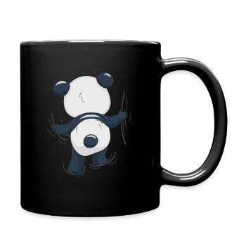 Kletter Panda Bär - Süße Pandas Panda Geschenk - Tasse einfarbig - Schwarz - Rechts