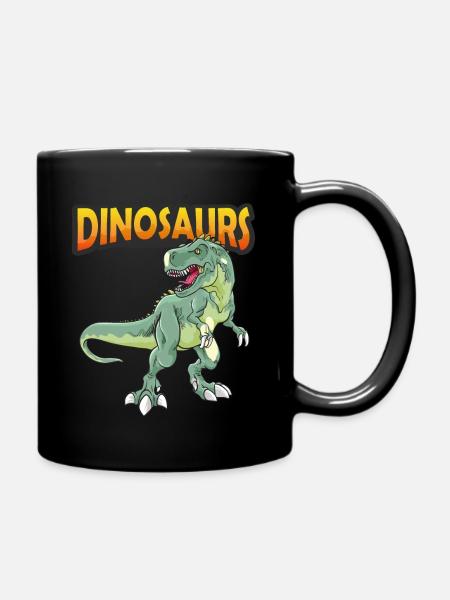 Dinosaurier - Rex Dino Welt - Tasse einfarbig - Schwarz