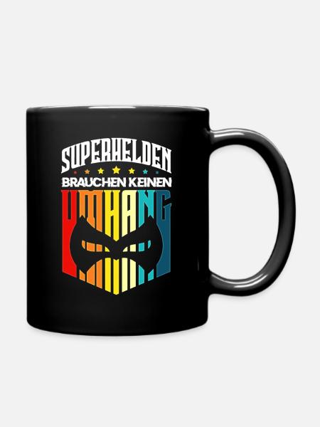 Superhelden Umhang - Tasse einfarbig - Schwarz