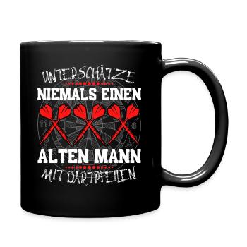 Dartspieler Darts Dartpfeil Vater & Opa Dart - Tasse einfarbig - Schwarz - Rechts