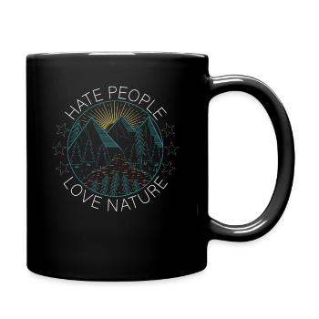 Hate People Love Nature - Full Colour Mug - black - Right