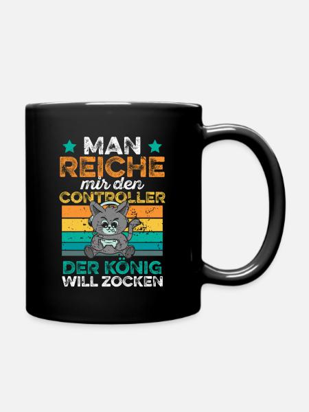 Man reiche mir den Controller Zocken Gamer Gaming - Tasse einfarbig - Schwarz