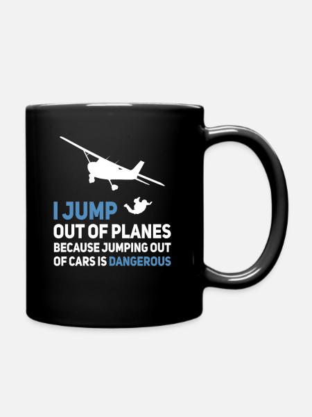Skydiver Skydiving Skydiver Funny - Full Colour Mug - black