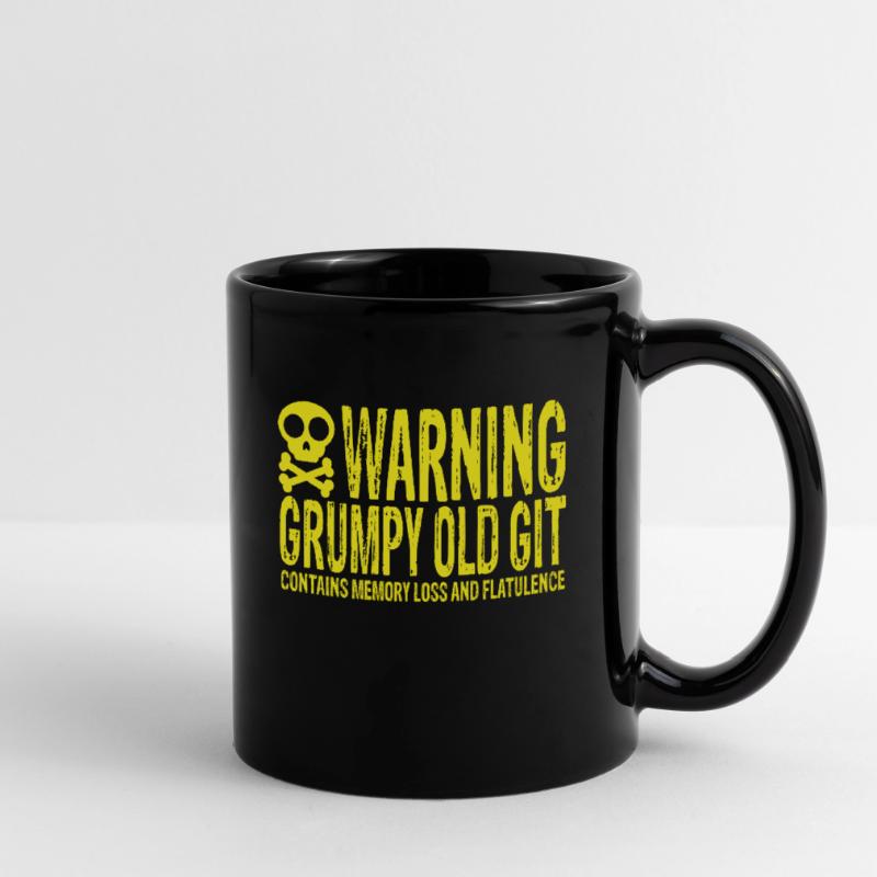 Warning Grumpy Old Git Tasse einfarbig