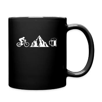 Fahrrad Berge Bier - Tasse einfarbig - Schwarz - Rechts